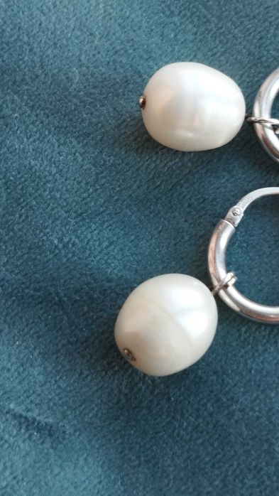 Серьги серебро с барочным жемчугом