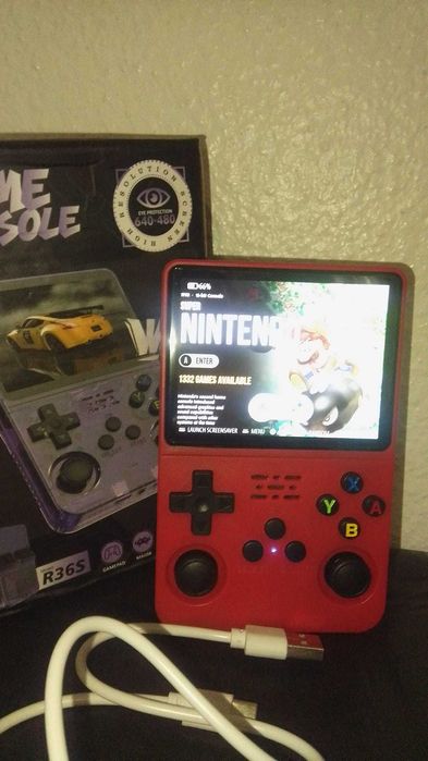 Consola Portátil Retrô R36S - Vermelho - Nova!!