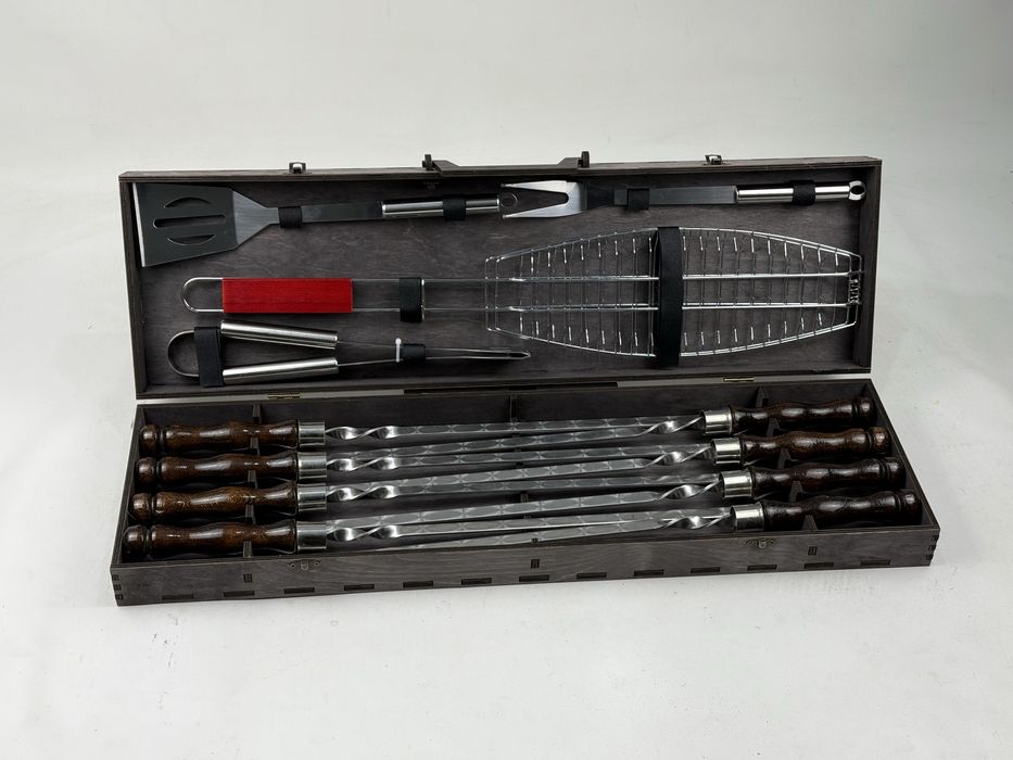 Набір шампурів у кейсі Вуд на 12 предметів