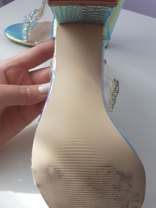 Sandały na obcasie Lu Boo 40 cyrkonie śliczne