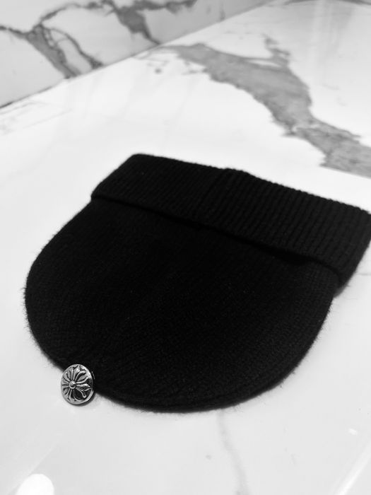 Gorro Chrome Hearts Leather Cross Patch Beanie (Preto / Prata 925)