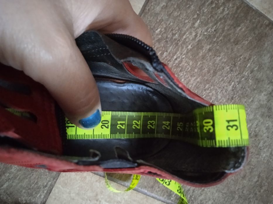 Czerwone eleganckie skóra botki letnie