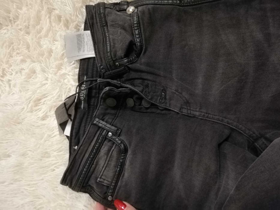 spodnie jeansy Guess S 36 M 38 rozmiar 24 czarne skinny high
