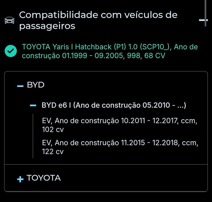Pastilhas calço travão Toyota yaris