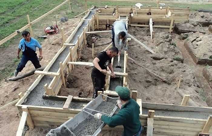 Бетонные работы заливка фундамента