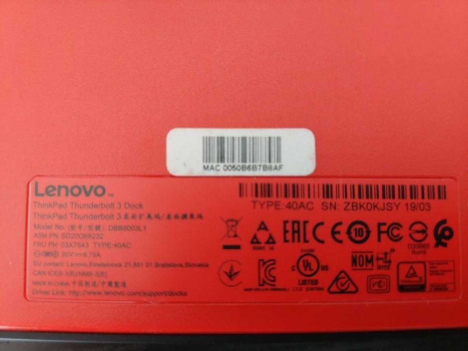 ThinkPad Thunderbolt 3 Dock - Type 40AC431510525849128963