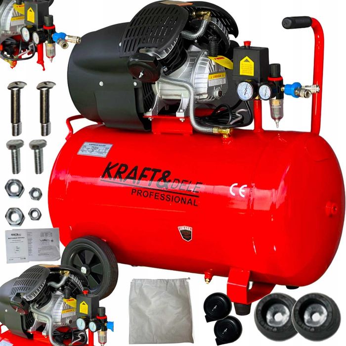 Kompresor 100L Olejowy Sprężarka V2 Powietrza 2-tłokowy Jakość Sklep