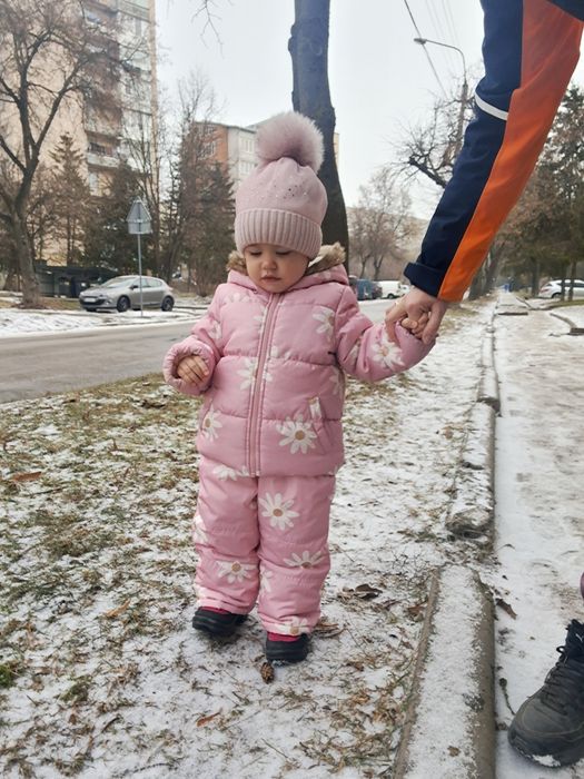 Дитячий зимовий комплект (куртка + комбінезон) для дівчинки Carter's
