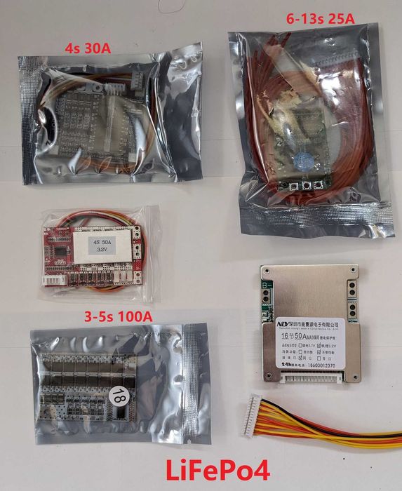 BMS платы для литий-железа LiFePo4 3,2v 4s 5s 6s 8s 16s 20s 30A 50A ...