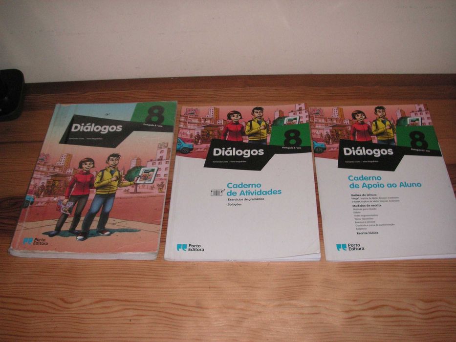 Português 8 - Diálogos - Manual, Caderno Atividades e Cad Apoio 8º Ano