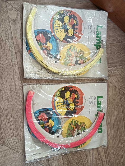 Lampion papierowy zestaw 2szt lampiony bajki okrągłe stare