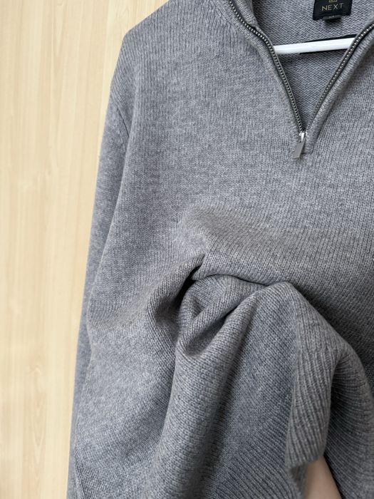 Вовняний сірий светр на блискавці cos стиль
