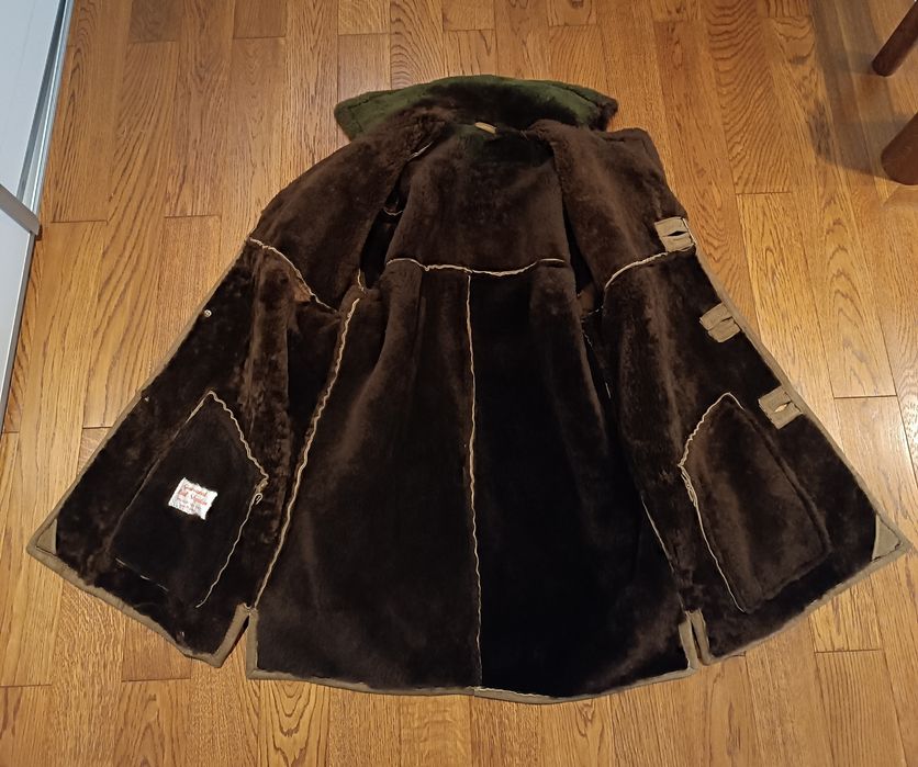 Kożuch Z Owczej Skóry Wełniany Naturalny Ciepły Zimowy r. M/L