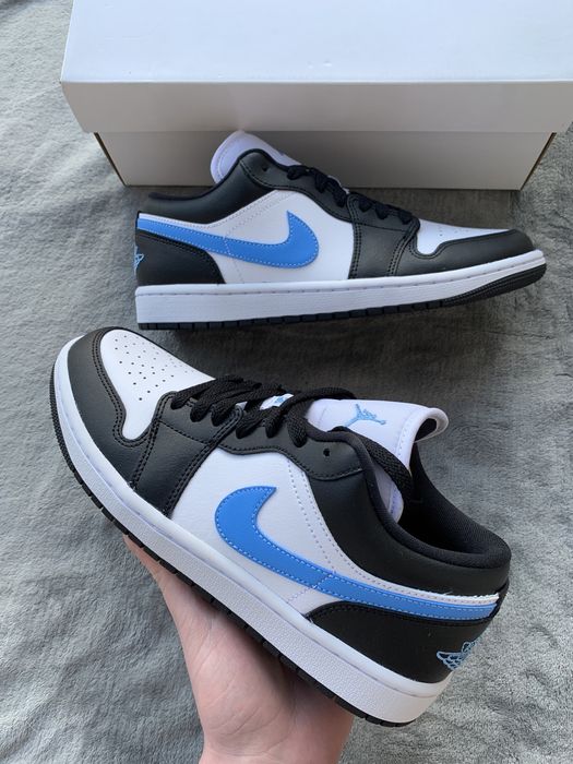 Jordan 1 low Black University Blue White, rozmiar 39 - 25 cm