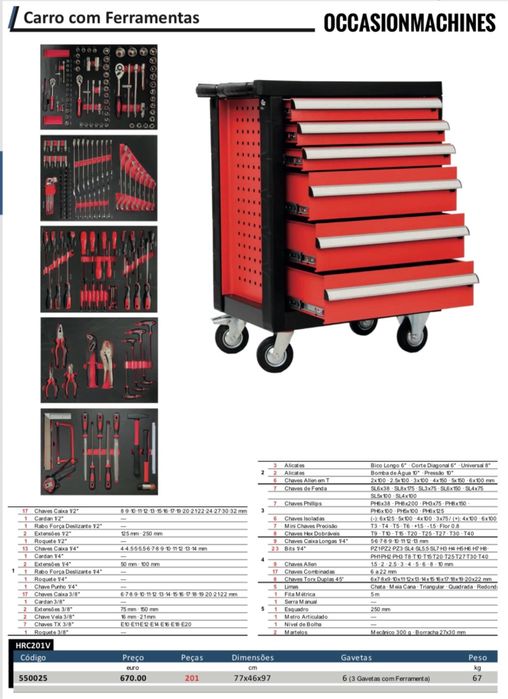 Mala para ferramentas com rodas e caixas para ferramentas