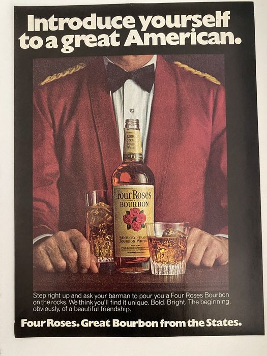 Anúncio Vintage de Bourbon Four Roses - Anos 1970