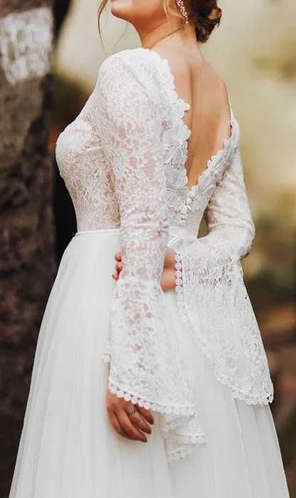 Suknia ślubna DARAYA IVORY Mari Lill z rękawkami