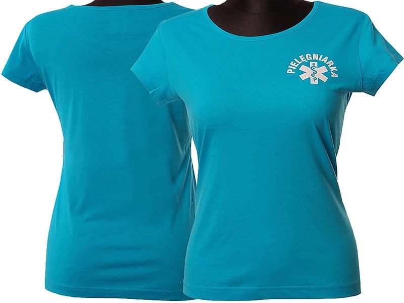 Koszulka damska PIELĘGNIARKA turkusowa (XS)