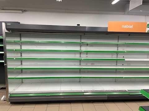 Regał sklepowy metalowy przyścienny – ekspozycyjny / spożywczy