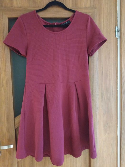 Bordowa burgundowa sukienka mini Damned Delux 16 XL