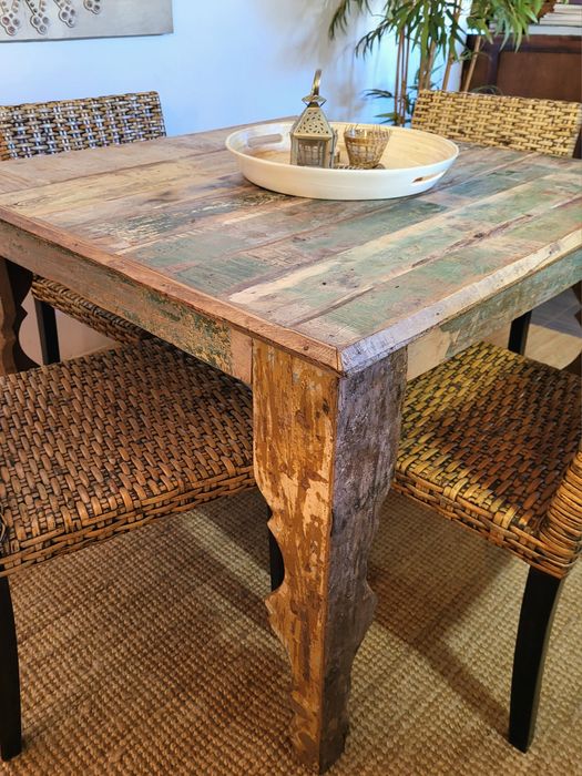 mesa, refeições, cadeiras, oriental, indiano, rustico