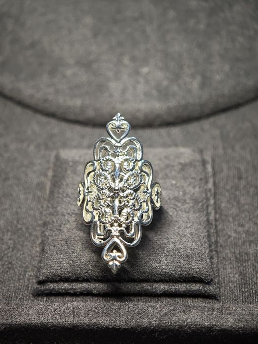 Nowy pierścionek srebrny 925 ażurowy roz 17