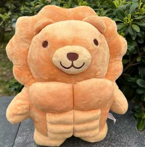 Urso/leão/tubarão de pelúcia musculado com 8 abs NOVO ENTREGA GRÁTIS