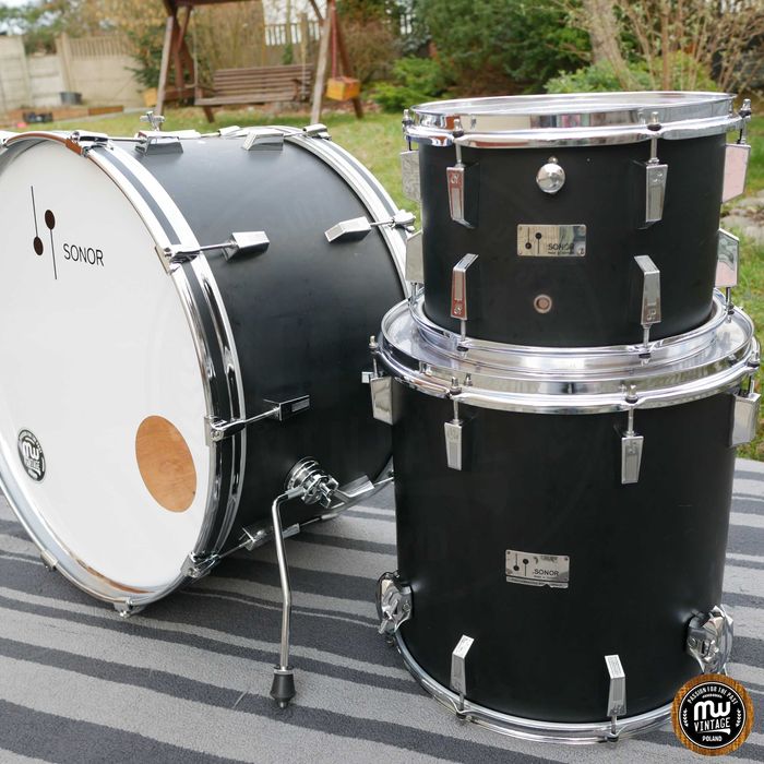 ‼️ Perkusja Sonor Champion 24", 13", 16" Matte Black 70s Vintage ‼️