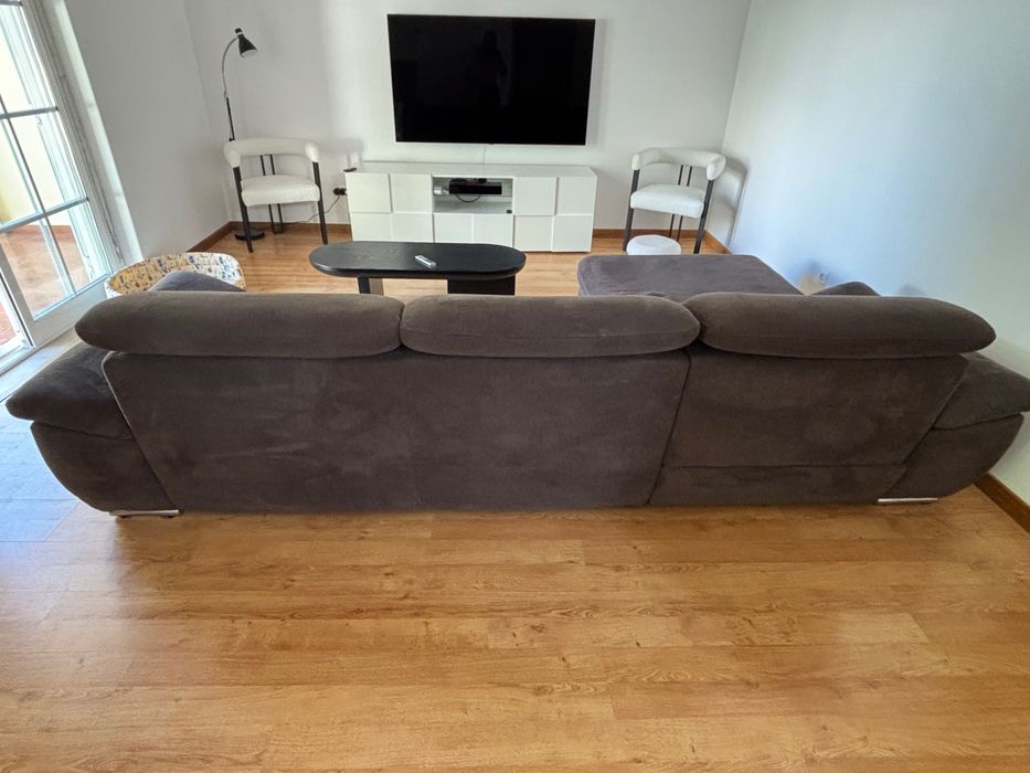 Sofa cinzento 3 lugares com gaveta para sofa cama