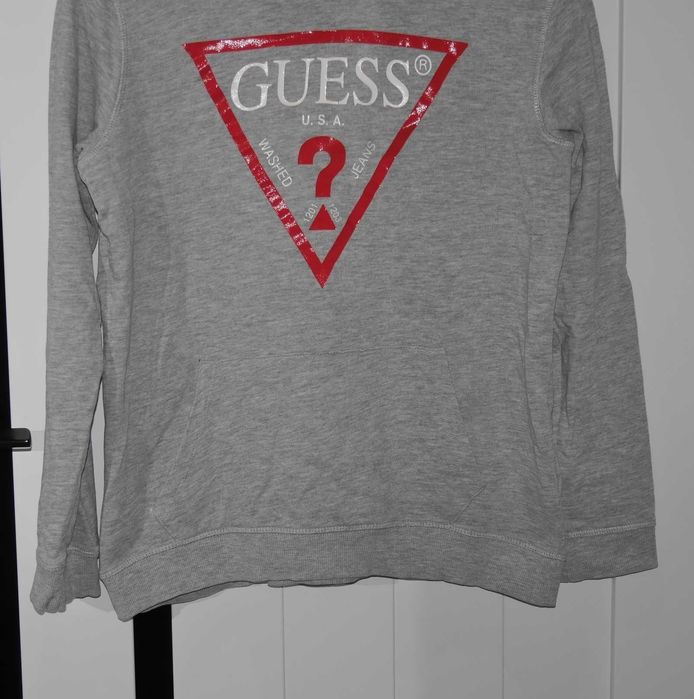 Guess świetna bluza logo kaptur kieszeń 34 XS