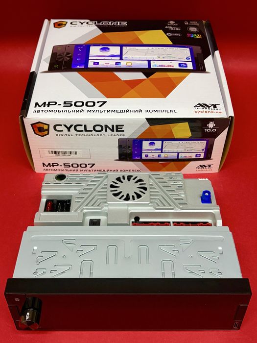 Магнітола  1дін Cyclone MP-5007 — Android, CarPlay, DSP, 4/64GB