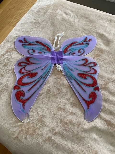 Fato fantasia Borboleta com asas e glitter