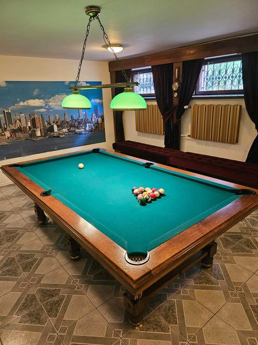 Stół bilardowy 8 ft + blat jadalniany 2w1 | pełne drewno | granit niedzielony
