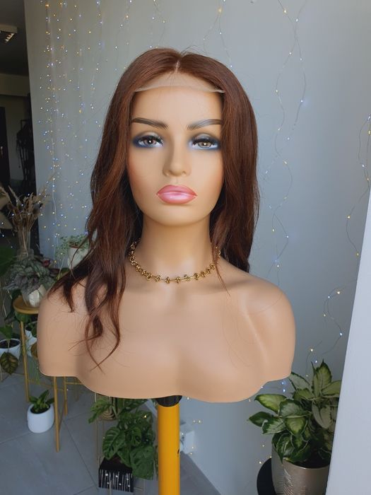 Peruka z włosów naturalnych w 100% brąz Sara