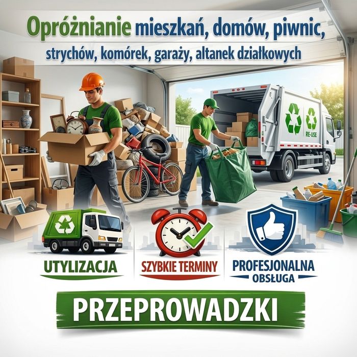 Wywóz Mebli Opróżnianie Mieszkań Domów Piwnic Strychów Przeprowadzki Lądek Zdrój