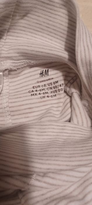 Półśpiochy niemowlęce rozmiar 68 H&M.