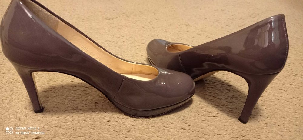 Buty ze skóry, r.36 (3,5), czółenka Högl, kolor grafitowy