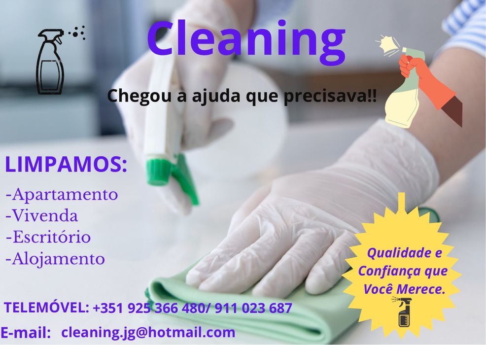 Limpeza de casas, Alojamentos, escritorios..