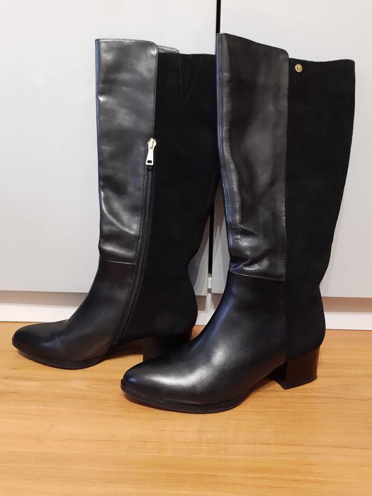 Kozaki skórzane JOOP, czarne. Rozmiar 37,5