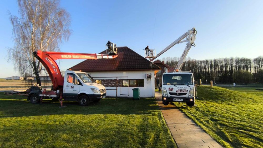 Naprawy dachów i elewacji, usługi wysokościowe z podnośnika