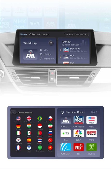 Rádio 4G p/ BMW X1: CarPlay, Android Auto GPS BT (4/64GB) NOVO