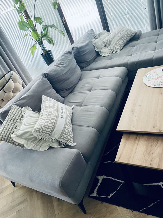 Kanapa narozna Naroznik rogowka szara duza