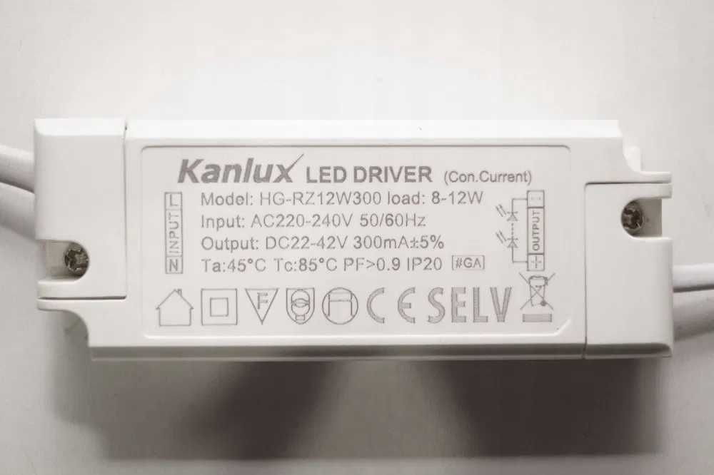 3x Zasilacz Kanlux LED driver HG-RZ12W300, 8-12W 300mA 50/60Hz