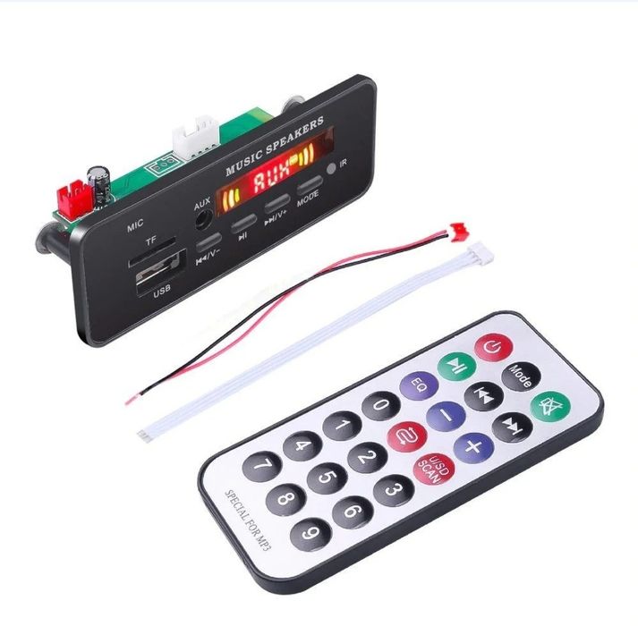 Mp3 модуль з bluetooth 5.0 і мікрофоном, FM радіо, USB, microSD, 5-14V