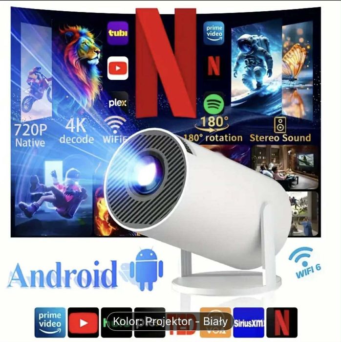 PROJEKTOR F300 SMART 5G WIFI 200 Lumens 4K + ekran