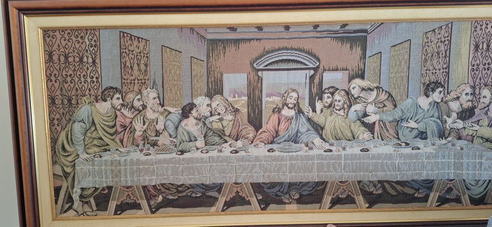 Quadro a ultima ceia em tecido