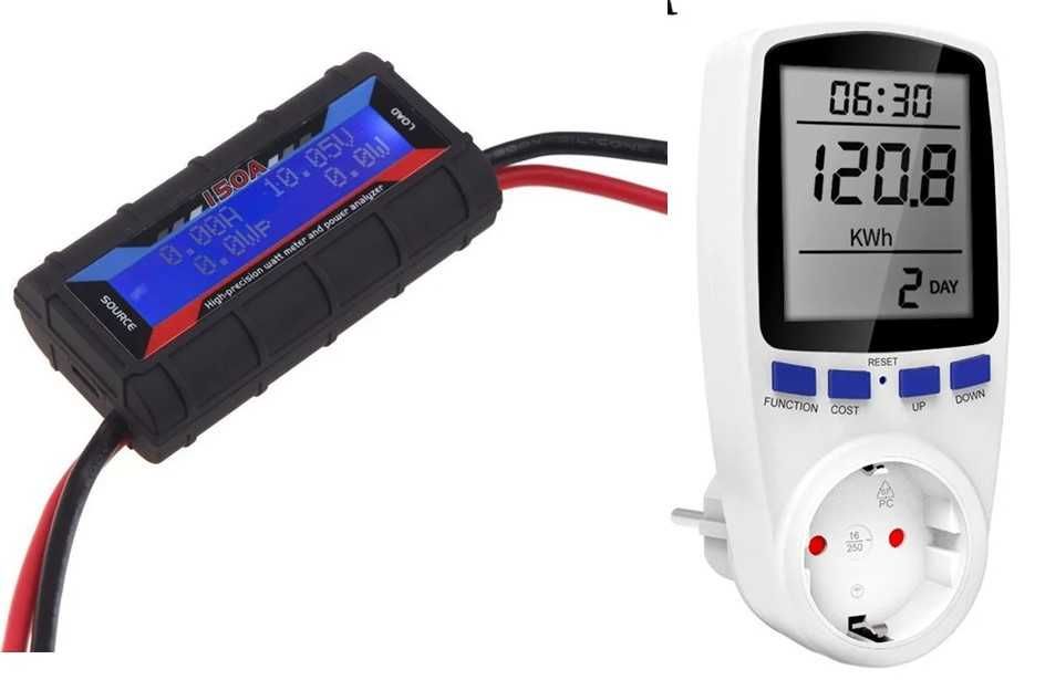 Енергометр ваттметр вольтметр амперметр (АС 220В 16А) (DC 0-60В, 200А)