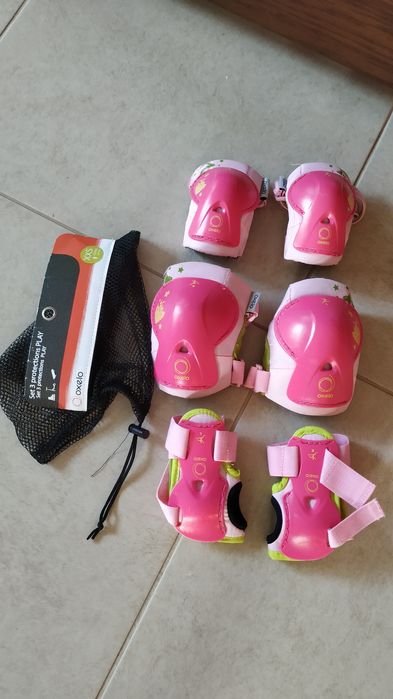 Patins + capacete + proteções
