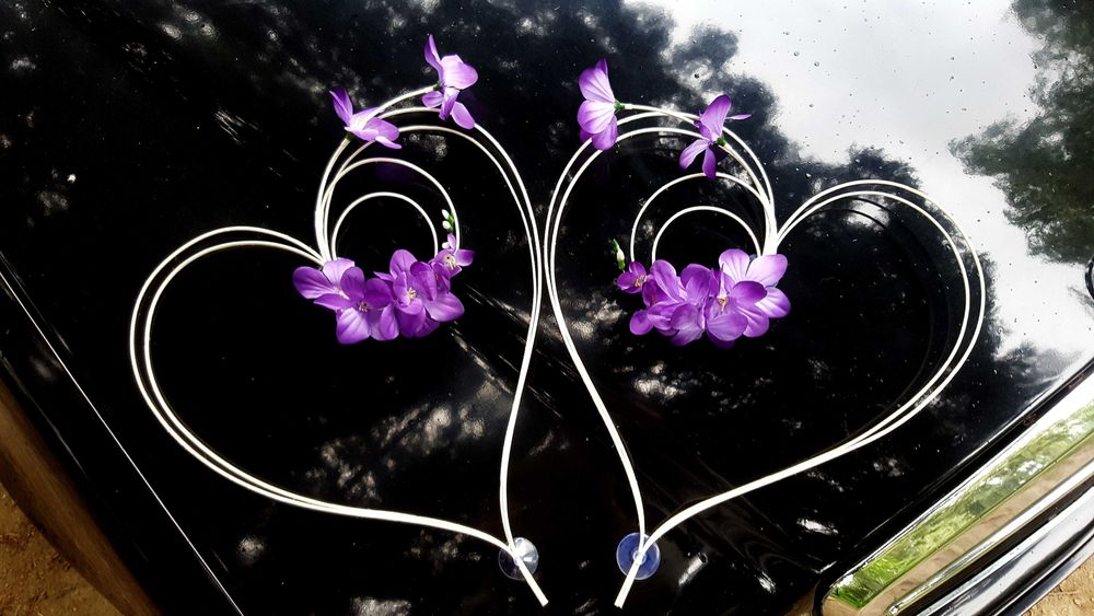 SERCA na Ślub Dekoracja samochodu WESELNEGO ,OZDOBY   2 szt.