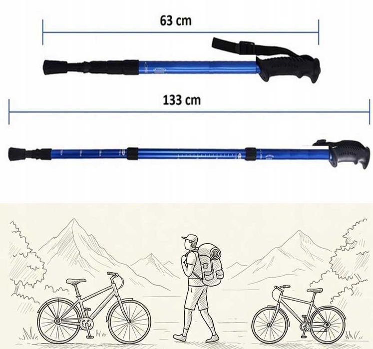 Kijki DO NORDIC WALKING Kije Trekkingowe DO chodzenia SKŁADANE Nowe